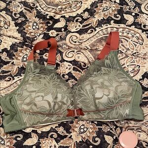 Elegant Lace Green 0range Bra